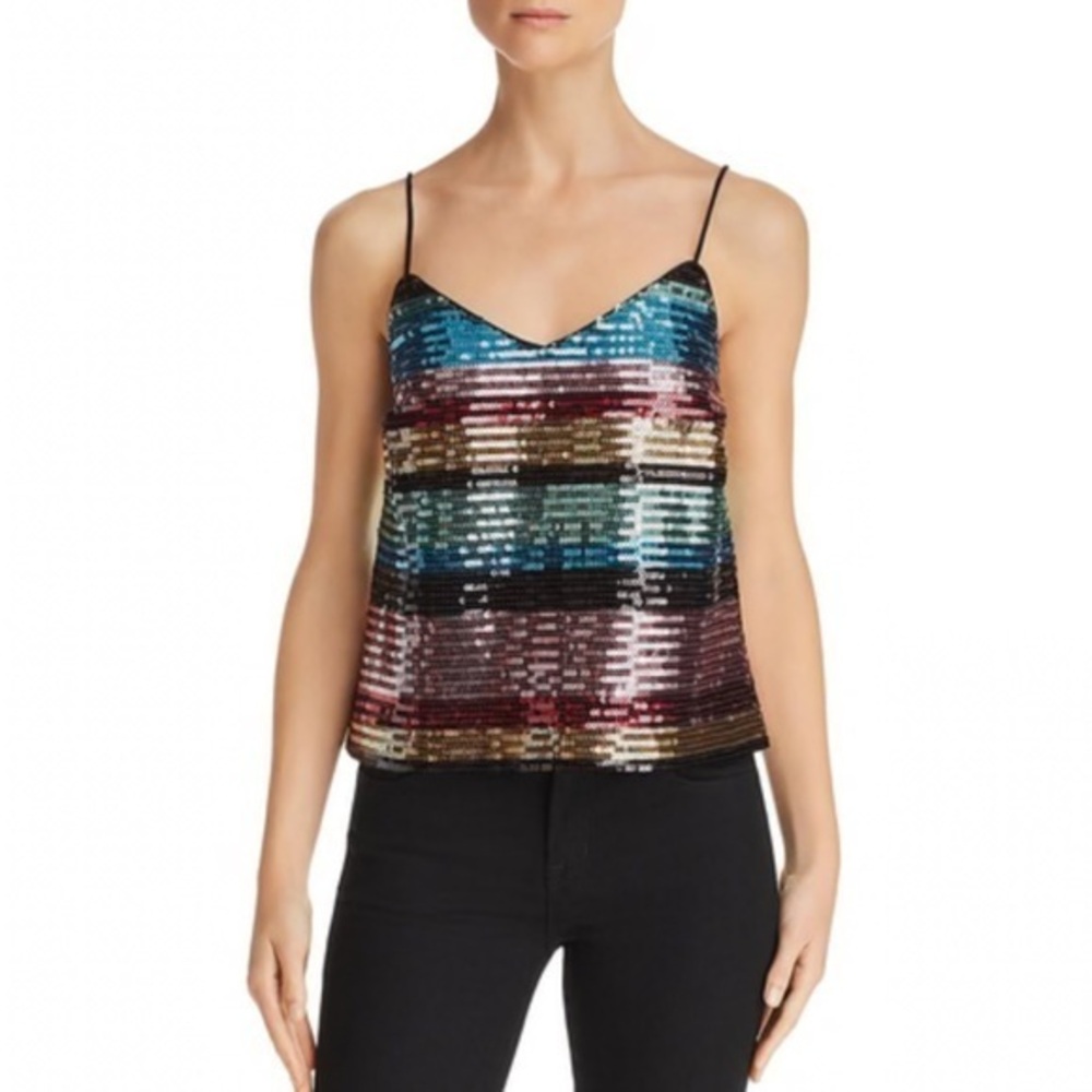 🇪🇸🥑Wayf Murphy sequined camisole top rainbow small Concert Outfit Festival